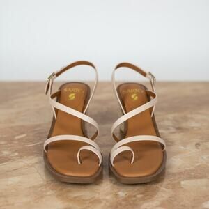 Sarto Franco Sarto A Rache Bone Sandal Cream espadrille heel Size 9 M EU 39